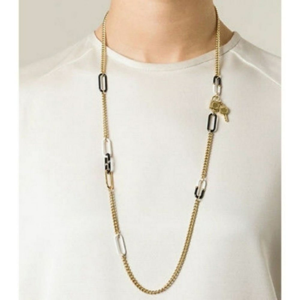 Marc by Marc Jacobs Enamel Lock&Key Link Necklace